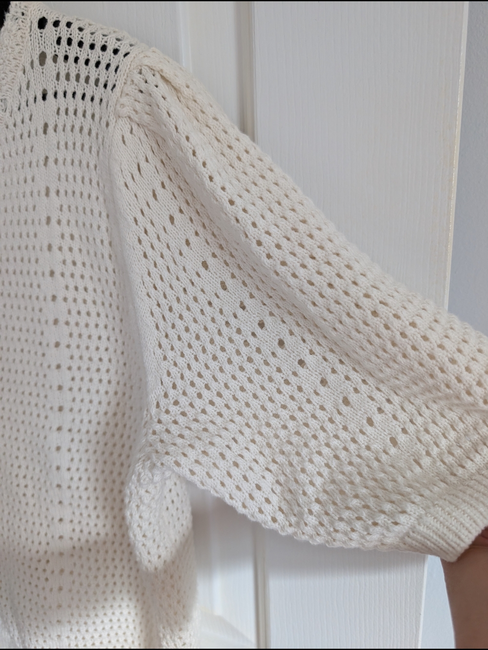 NWT Universal Thread Women's Cream Knit Tie-Front Top Large - Picture 5 of 7